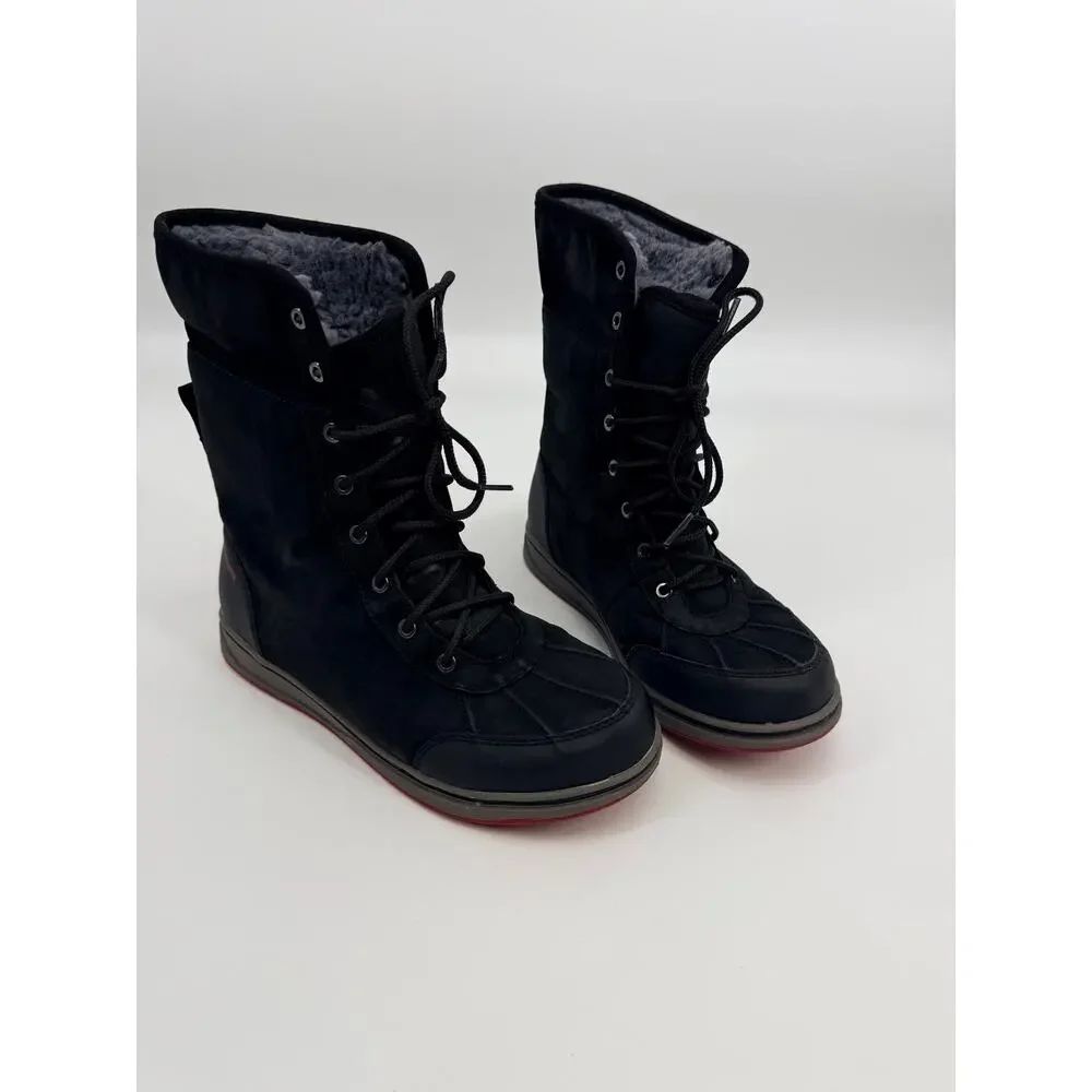 Columbia Omni Tech Heat Snow Winter Waterproof Boots Black Lace Up Insulated 6